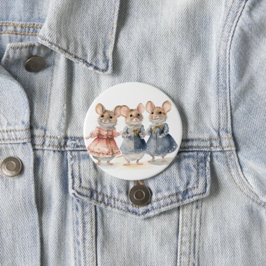 Badge Rond 7,6 Cm Nutcracker Ballet Mice (En situation)