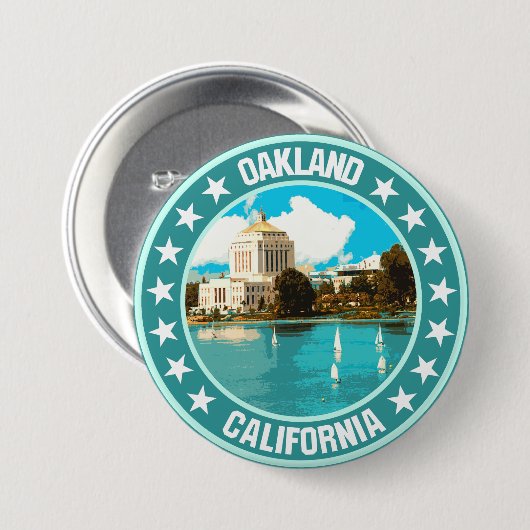 Badge Rond 7,6 Cm Oakland (Devant & derrière)