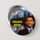 BADGE ROND 7,6 CM OBAMA 2008 (Devant & derrière)