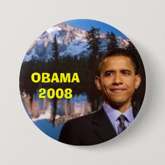 BADGE ROND 7,6 CM OBAMA 2008 (Devant)