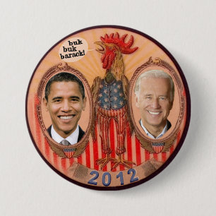 Badge Rond 7,6 Cm Obama/coq 2012 de Biden