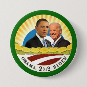 Badge Rond 7,6 Cm Obama et soleil de Biden