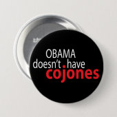 Badge Rond 7,6 Cm Obama n'a pas Cojones (Devant & derrière)