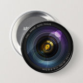 Badge Rond 7,6 Cm Objectif d'appareil photo (Devant & derrière)