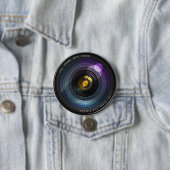Badge Rond 7,6 Cm Objectif d'appareil photo (En situation)