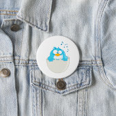Badge Rond 7,6 Cm Observation d'oiseaux bleus