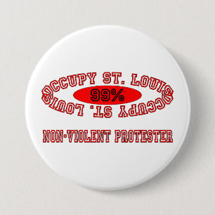 Badge Rond 7,6 Cm Occupez St Louis - bouton non violent de