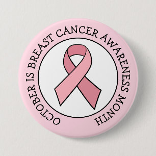 Badge Rond 7,6 Cm Octobre est le Mois de la sensibilisation au cance
