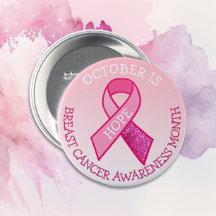 Badge Rond 7,6 Cm Octobre est le mois de sensibilisation au cancer d