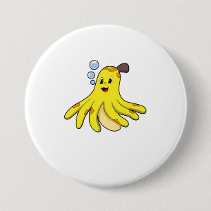 Badge Rond 7,6 Cm Octopus