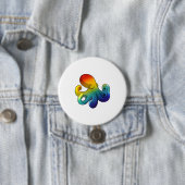 Badge Rond 7,6 Cm Octopus avec arc-en-ciel (En situation)