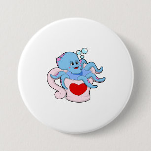 Badge Rond 7,6 Cm Octopus avec Coeur Cup.PNG