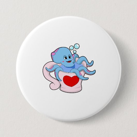 Badge Rond 7,6 Cm Octopus avec Coeur Cup.PNG (Devant)