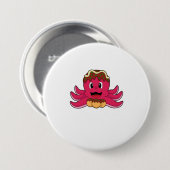 Badge Rond 7,6 Cm Octopus avec gâteau (Devant & derrière)