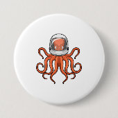 Badge Rond 7,6 Cm Octopus en astronaute (Devant)
