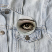 Badge Rond 7,6 Cm Oeil de charbon de bois (En situation)