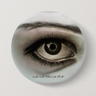 Badge Rond 7,6 Cm Oeil de charbon de bois