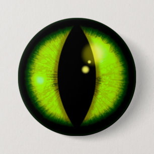 Badge Rond 7,6 Cm Oeil de dragons verts