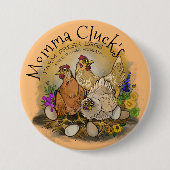 Badge Rond 7,6 Cm Oeufs frais de la ferme de Momma Cluck (Devant)