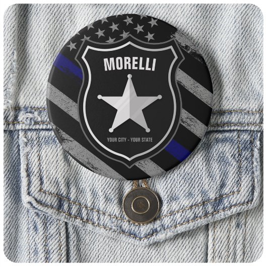 Badge Rond 7,6 Cm Officier de police Shérif Cop Flag