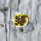 Badge Rond 7,6 Cm Oh regard… un écureuil ! ! ! (En situation)