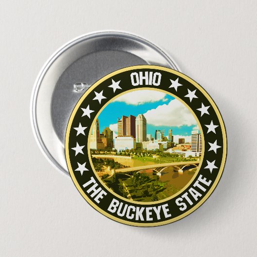Badge Rond 7,6 Cm Ohio (Devant & derrière)