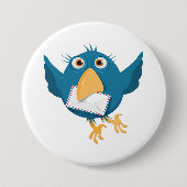 Badge Rond 7,6 Cm Oiseau bleu tenant une enveloppe (Devant)
