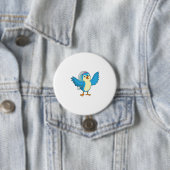 Badge Rond 7,6 Cm Oiseau comme mariée avec voile (En situation)