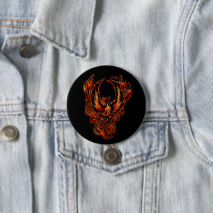 Badge Rond 7,6 Cm Oiseau De Feu