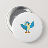 Badge Rond 7,6 Cm Oiseau en mariée avec Voile (Devant & derrière)