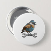 Badge Rond 7,6 Cm Oiseau en tireur avec clé (Devant & derrière)