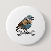 Badge Rond 7,6 Cm Oiseau en tireur avec clé (Devant)