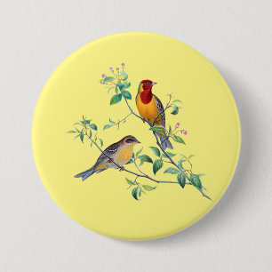 Badge Rond 7,6 Cm Oiseaux à fanions,