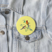 Badge Rond 7,6 Cm Oiseaux à fanions, (En situation)