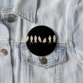 Badge Rond 7,6 Cm Oiseaux de musique (En situation)