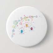 Badge Rond 7,6 Cm Oiseaux En Cages (Devant)
