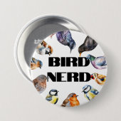 Badge Rond 7,6 Cm Oiseaux, observation des oiseaux, British Birds (Devant & derrière)