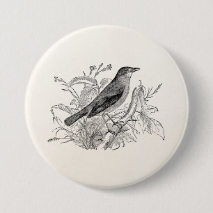 Badge Rond 7,6 Cm Oiseaux personnalisés par oiseau vintage de