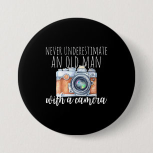 Badge Rond 7,6 Cm Old Man With A Camera