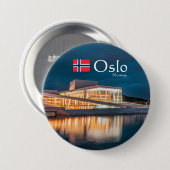 Badge Rond 7,6 Cm Opéra d'Oslo (Devant & derrière)