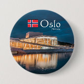 Badge Rond 7,6 Cm Opéra d'Oslo (Devant)
