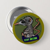 Badge Rond 7,6 Cm opossum idiot (Devant & derrière)