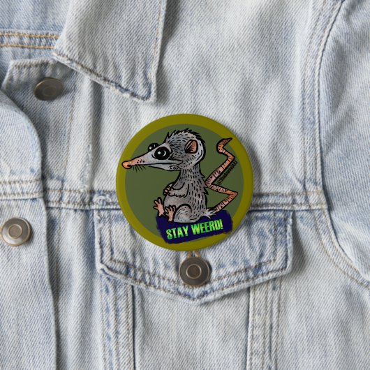 Badge Rond 7,6 Cm opossum idiot (En situation)