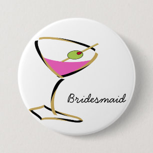 Badge Rond 7,6 Cm or martini
