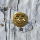 Badge Rond 7,6 Cm Or métallique 55e anniversaire (En situation)
