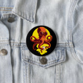 Badge Rond 7,6 Cm Orange Smart Octopus (En situation)