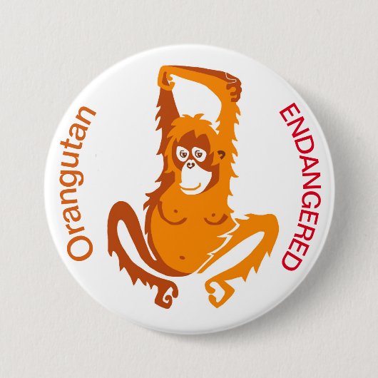 Badge Rond 7,6 Cm Orangutan - bouton (Devant)