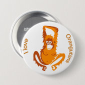 Badge Rond 7,6 Cm Orangutan - bouton (Devant & derrière)