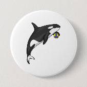 Badge Rond 7,6 Cm Orca Handball player Handball (Devant)