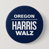 Badge Rond 7,6 Cm Oregon pour Harris Walz (Devant)